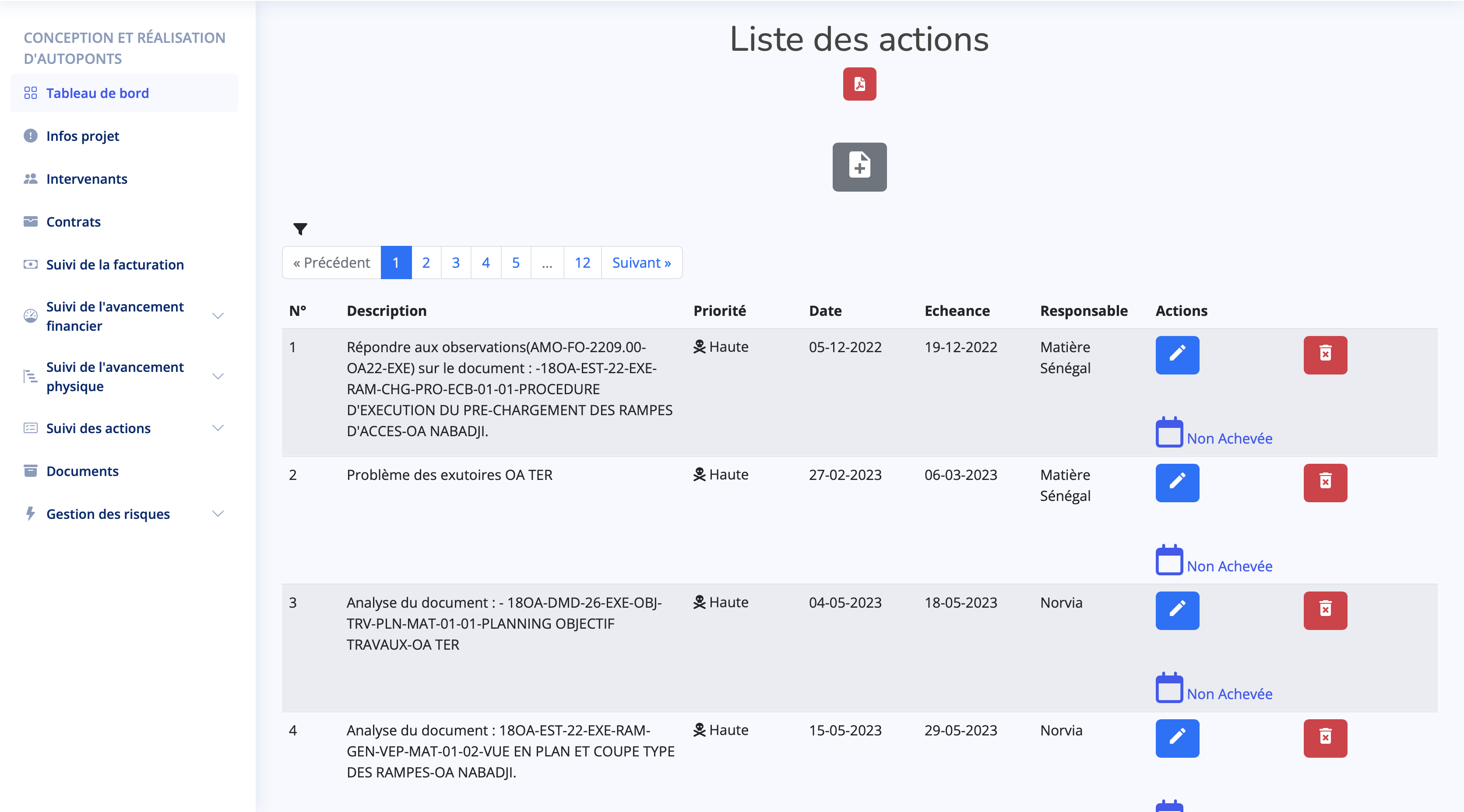 ProtrackBTP - Suivi des actions