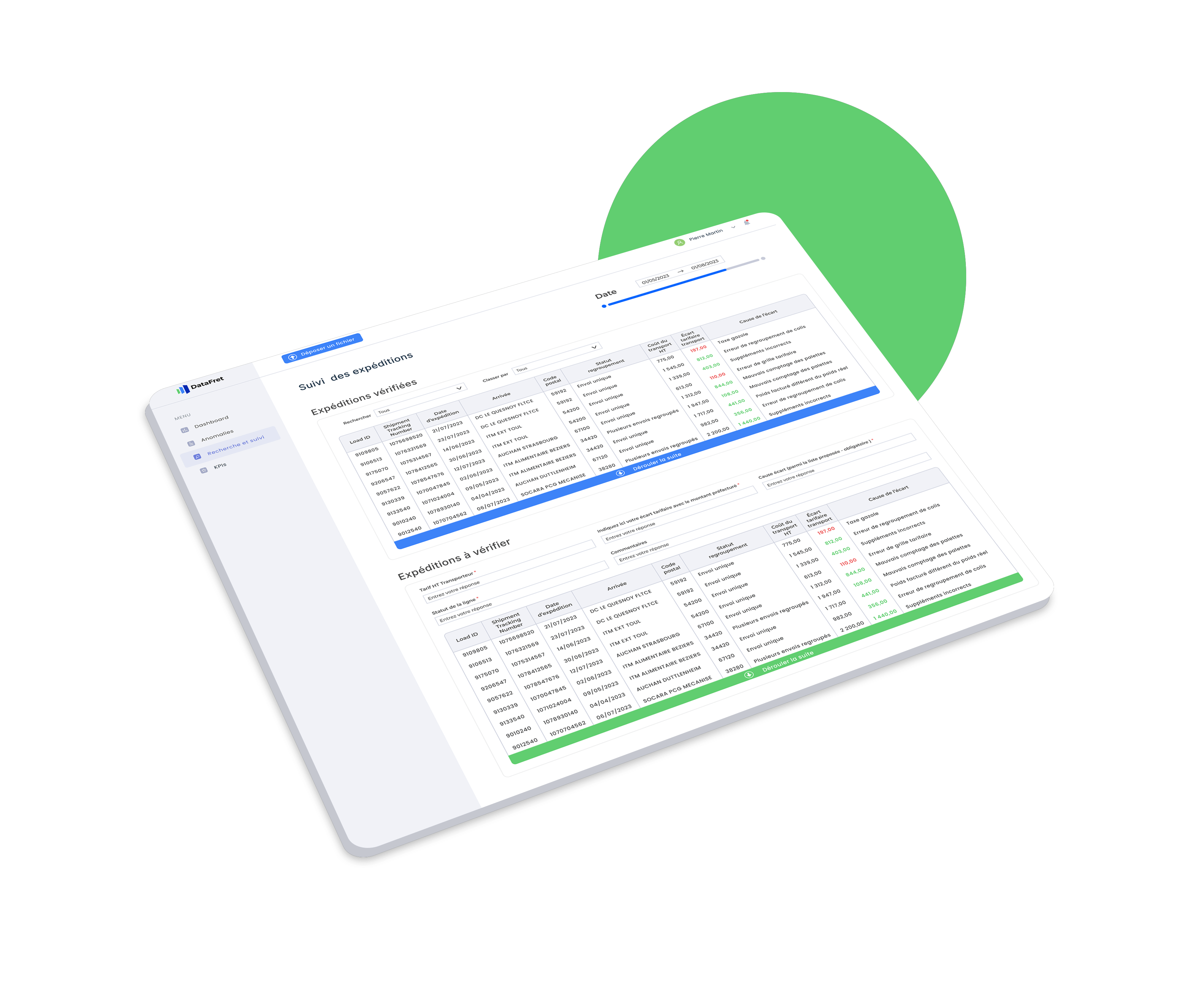 DataFret - Dashboard de la recherche et suivi des expéditions