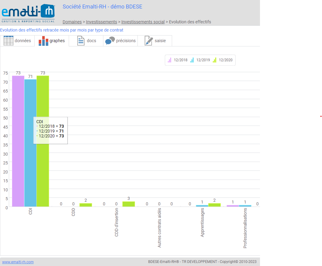 BDESE par Emalti-RH - Indicateur graphique