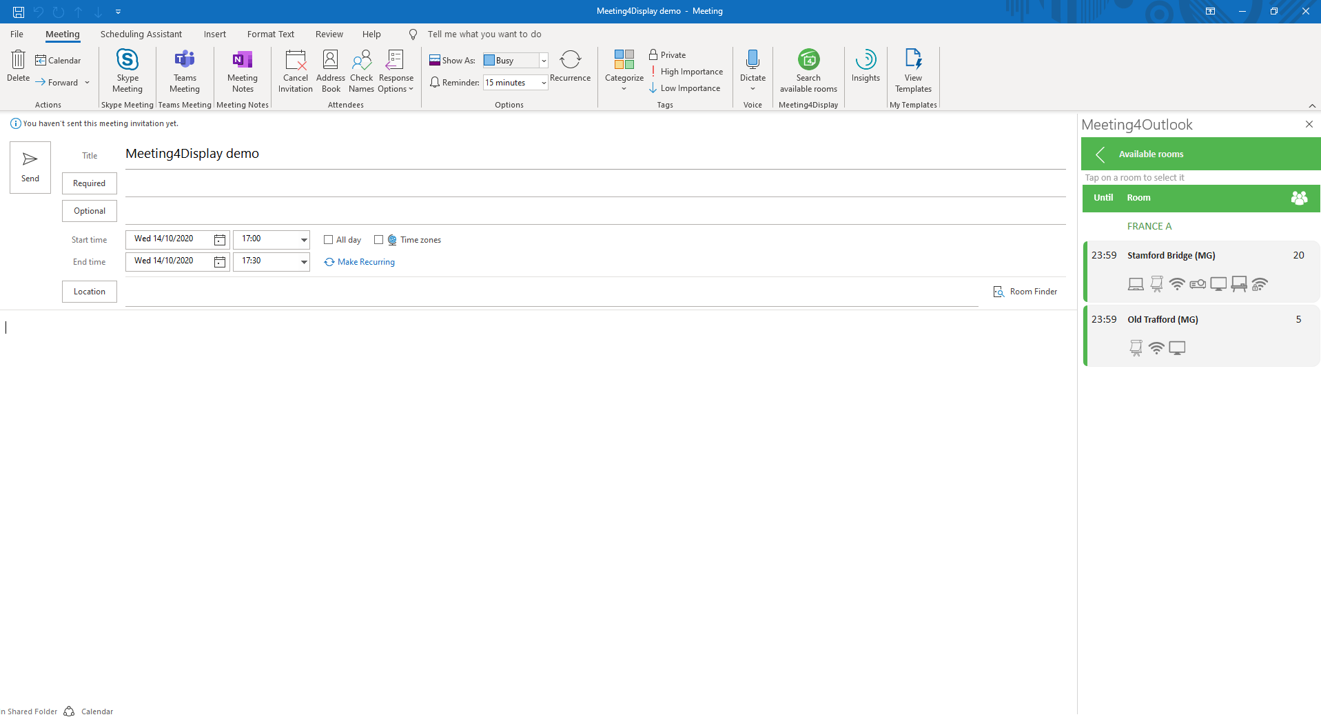 Meeting4Display - Complemento de Outlook