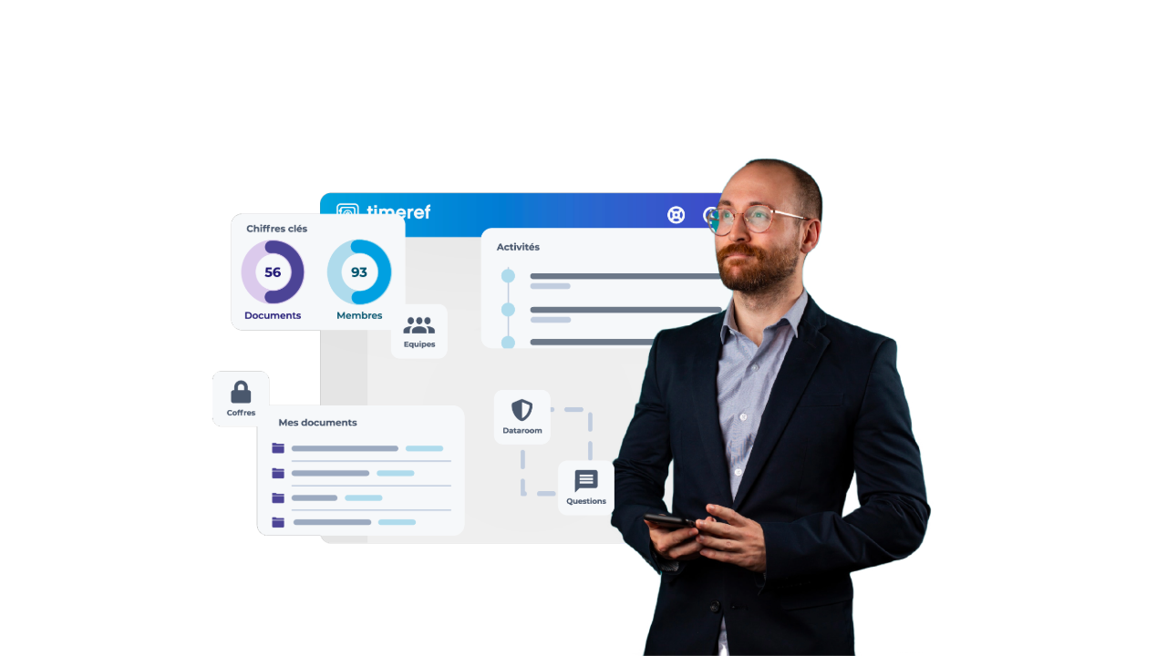 Timeref - Solution tous en un Data Room et coffre-fort numérique