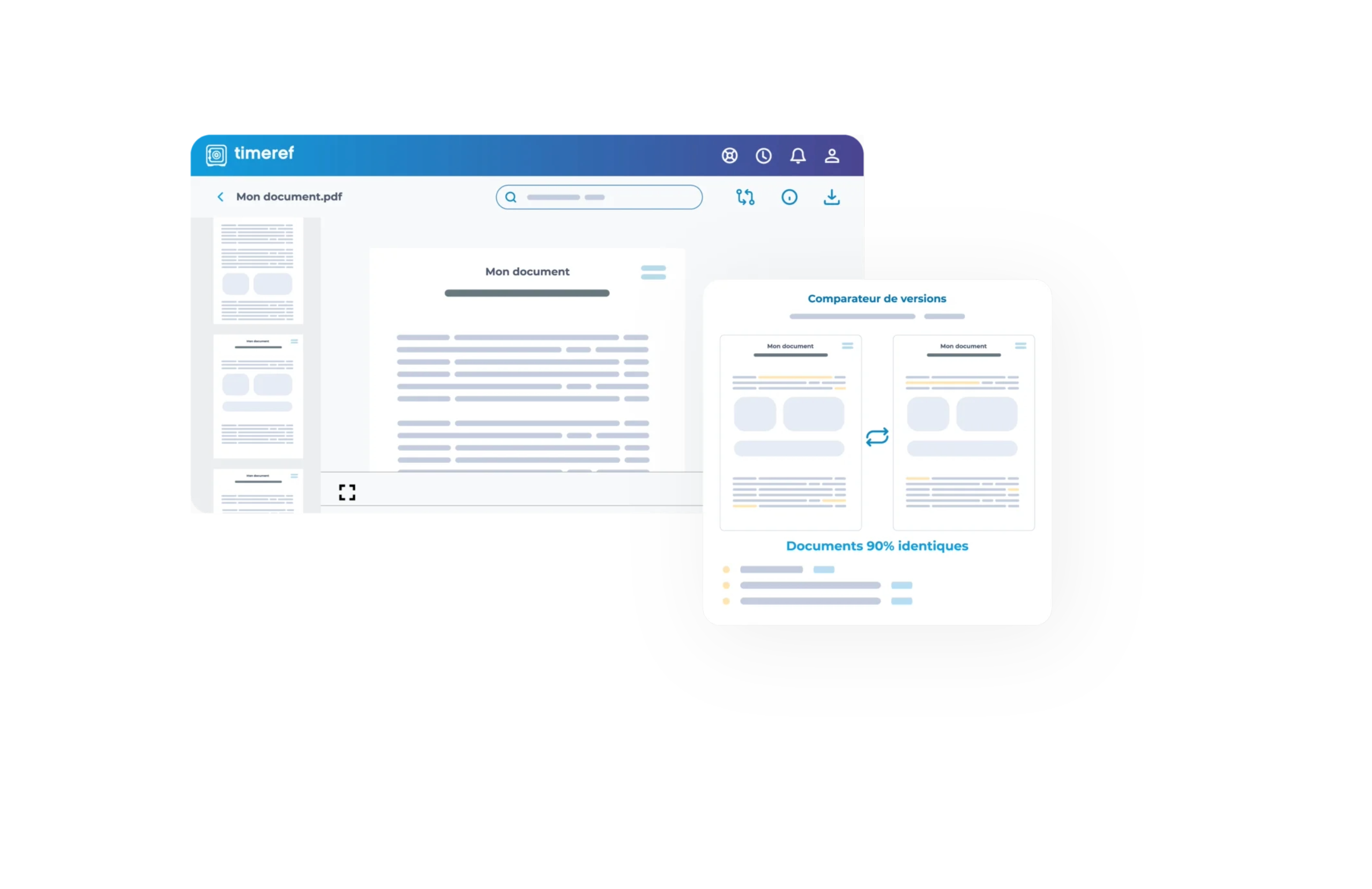 Timeref - Comparaison de document dans la data room