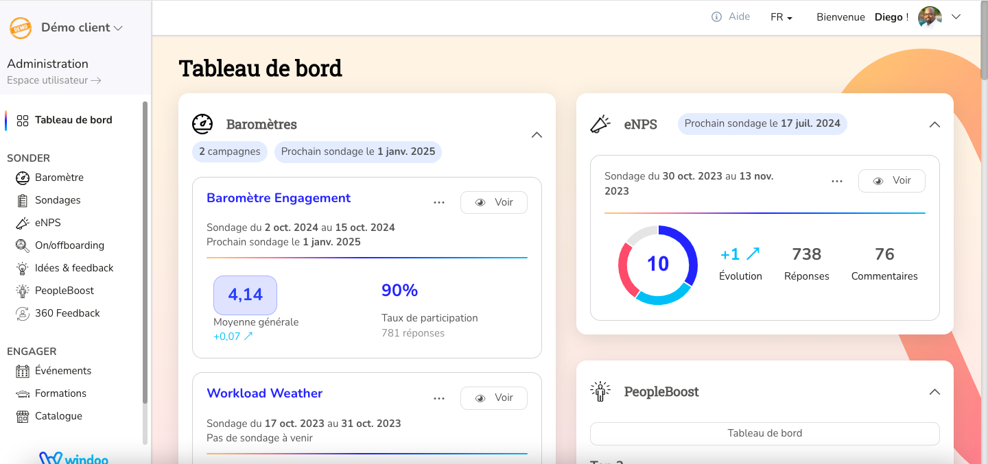 Windoo Connect - Tableau de Board