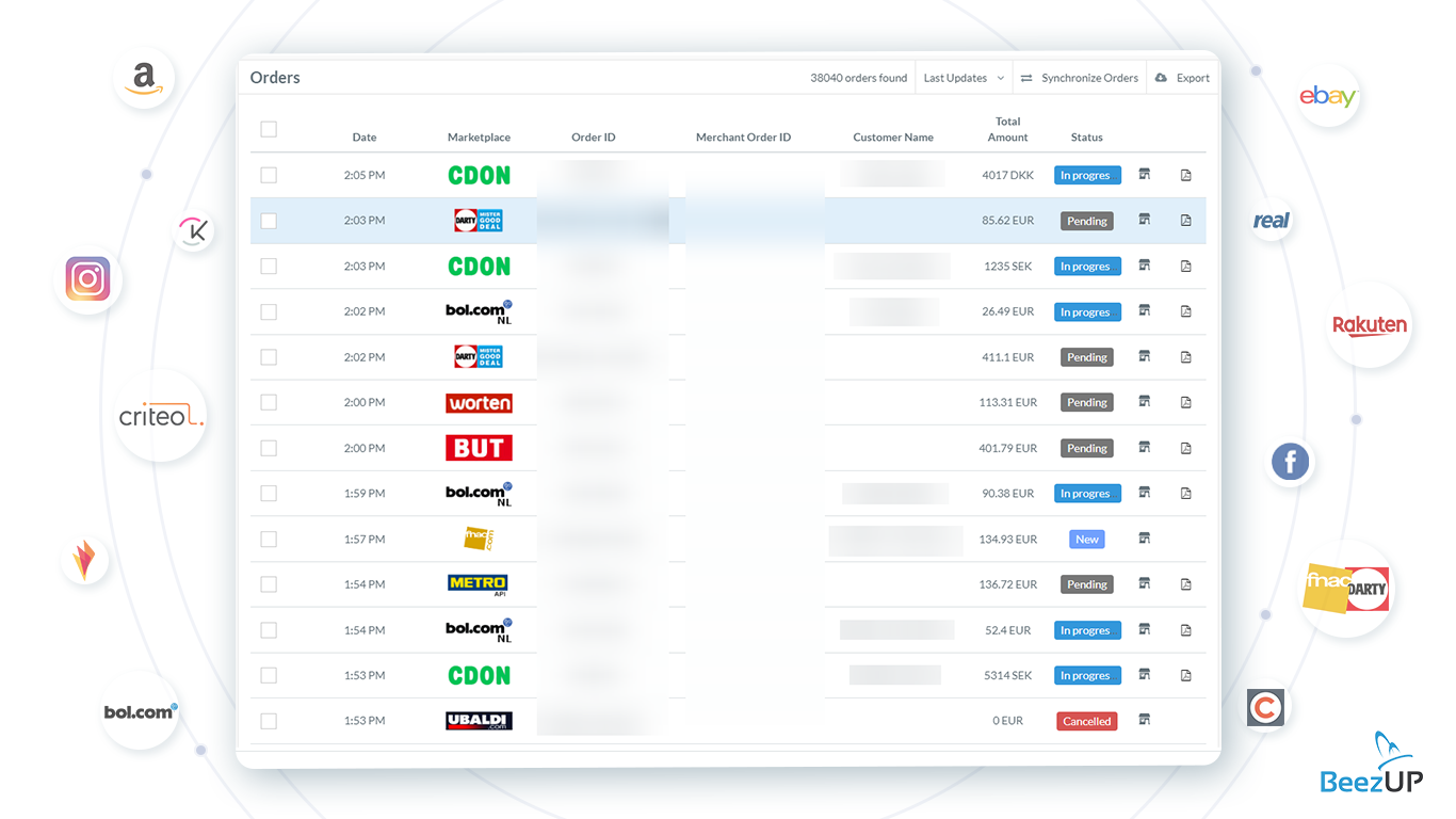 BeezUP - Commandes dans BeezUP