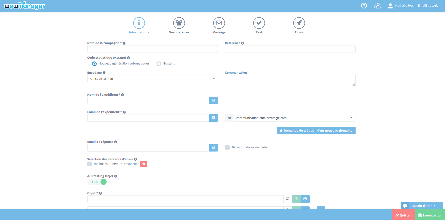 wewmanager - wewmanager: Campañas Gestión Envío por correo electrónico y SMS, personalización, A / B Testing, Optimización de Entrega