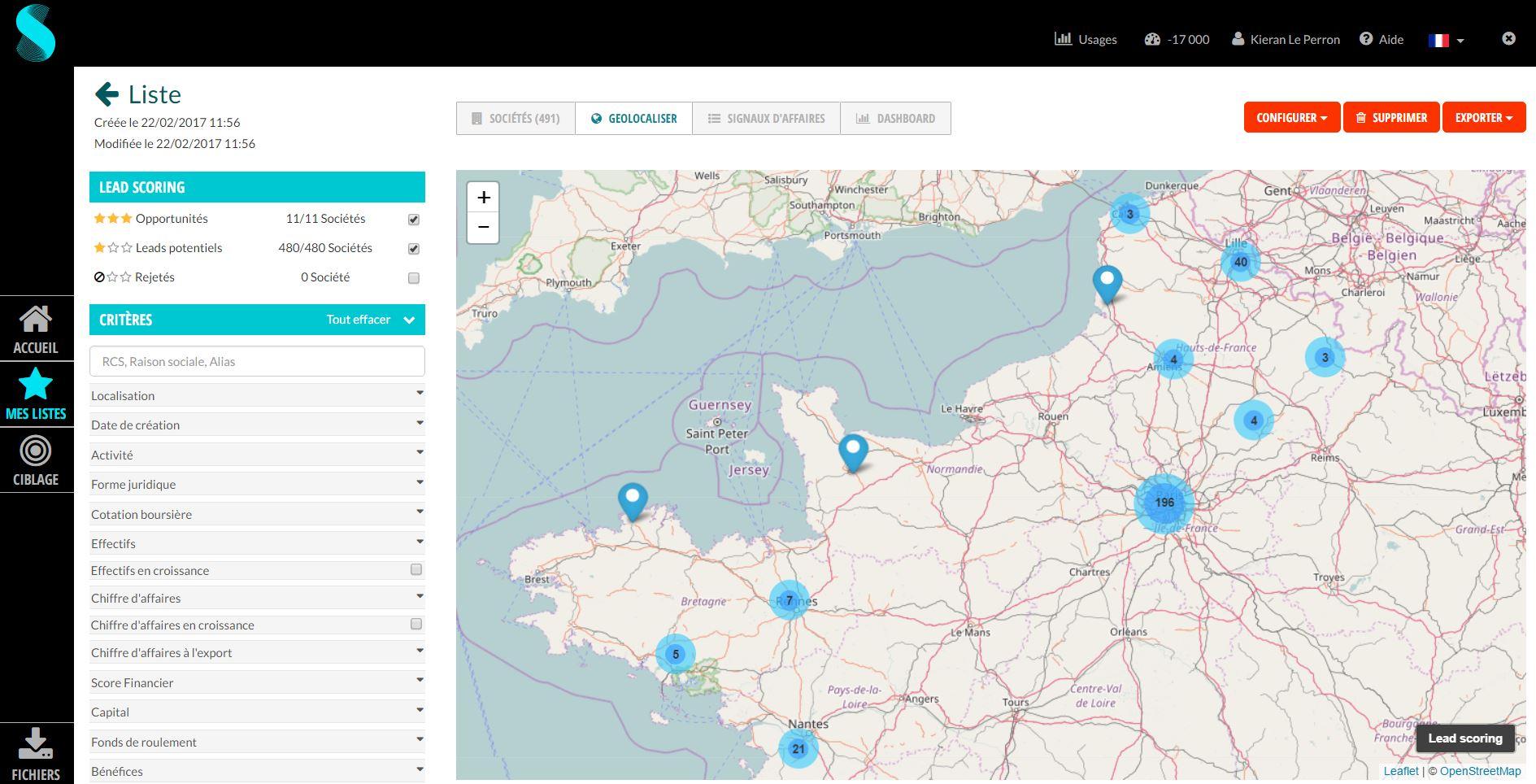 Sparklane - clientes de localización geográfica Manejo del plomo prospección