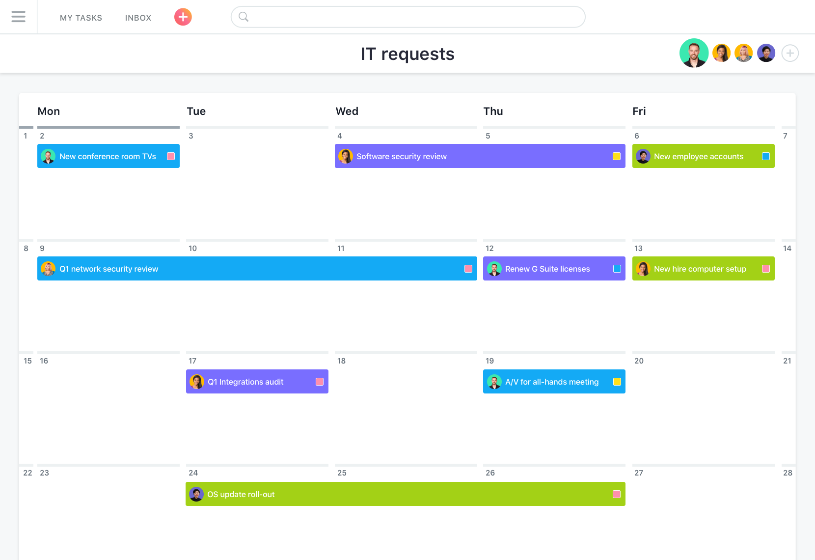 Asana - Calendario - Importación y exportación de datos (CSV, XLS)