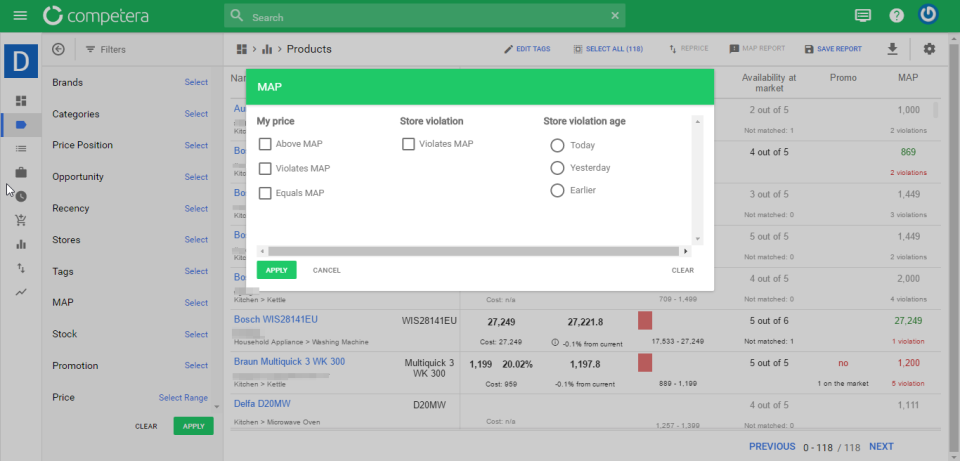 Competera Pricing Platform - Precios Competera Plataforma de pantalla-4