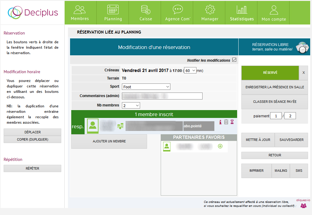 Deciplus by Xplor - Deciplus-modification résa