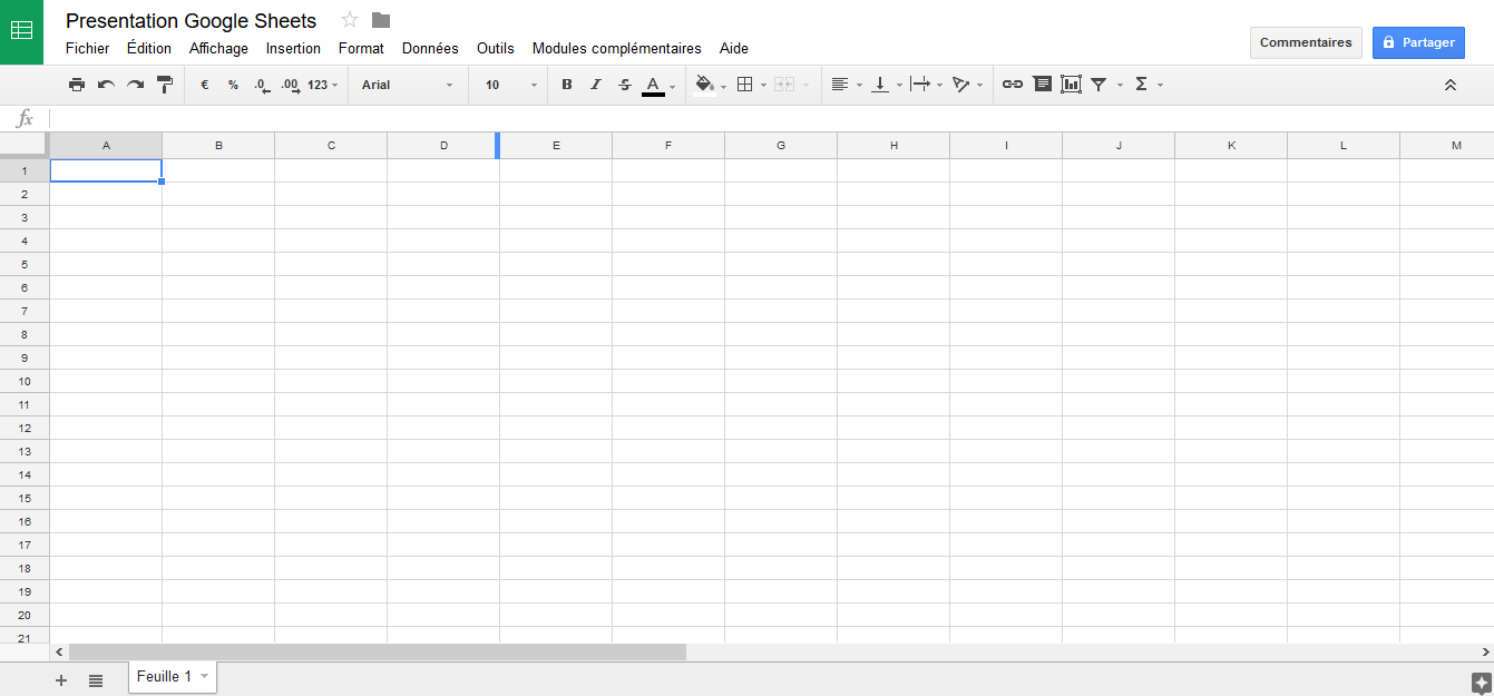 Google Sheets - interfaz de Google Spreadsheets