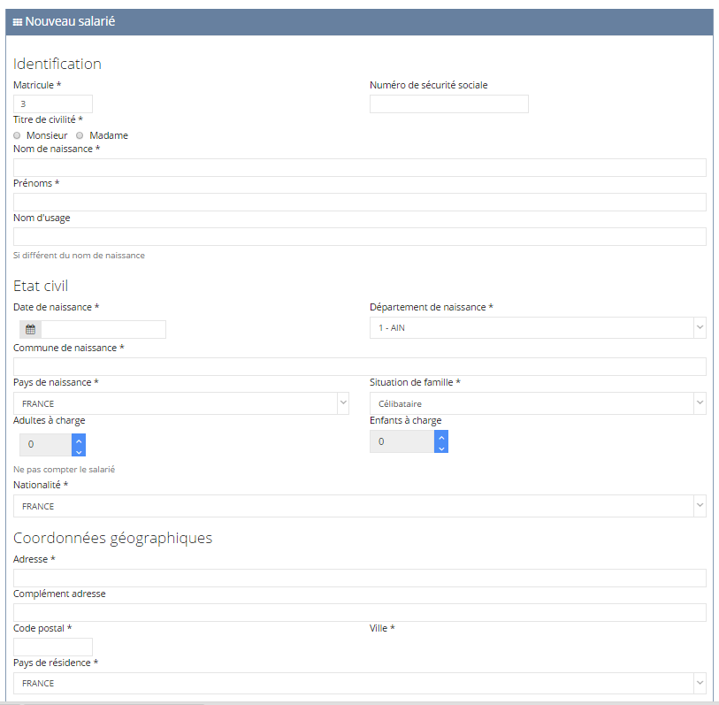 Mapaye - simple form to declare a new employee