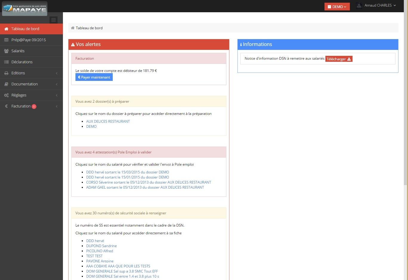 Mapaye - Customer area suitable for all environments (Windows, Linux, Mac ...) and all formats including mobile.